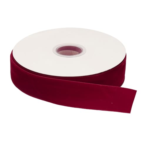 sourcing map Samtband, 2,5 cm x 22,7 m, einseitige Spule, seidig, für Bastelarbeiten, Geschenkverpackungen, Schleifendekoration, Weinrot von sourcing map