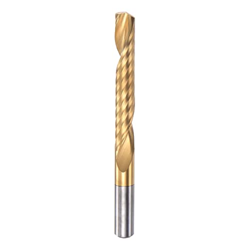 sourcing map Schaftfräser CNC-Fräser, 6 mm Durchmesser, 42 mm Schneiden, 70 mm Länge, titanbeschichtet, Hochgeschwindigkeitsstahl, einzelne Spiralnuten, Upcut-Fräser für Acryl, PVC, MDF, Hartholz von sourcing map