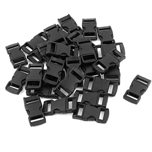 sourcing map Schnallen und Verschlüsse Kunststoff Gurtband Riemen Seite Quick Release Schnalle 10mm Schwarz 30PCS von uxcell