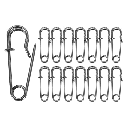 sourcing map Sicherheitsnadeln, galvanisierter Stahl, große Sicherheitsnadeln, robuste Nähnadeln, Großpackung für Kleidung, Nähen, Kunst, Basteln, Pistole, 30 Stück von sourcing map
