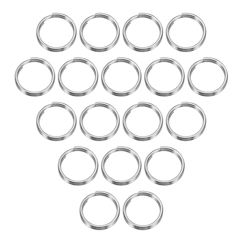 sourcing map Spaltringe, 0,1 cm dick, 0,7 cm Außendurchmesser, 304 Edelstahl, offener Biegering, solide Schlüsselanhänger-Schlaufe, Schnalle für Schlüsselanhänger, Autoschlüssel, 120 Stück von sourcing map