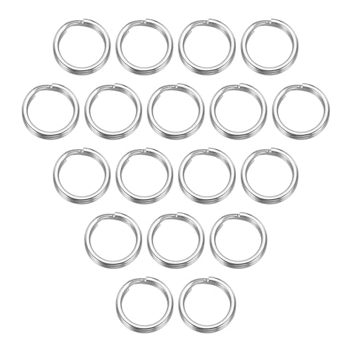 sourcing map Spaltringe, 0,1 cm dick, 1 cm Außendurchmesser, 304 Edelstahl, offener Biegering, solide Schlüsselanhänger-Schlaufe, Schnalle für Schlüsselanhänger, Autoschlüssel, 120 Stück von sourcing map