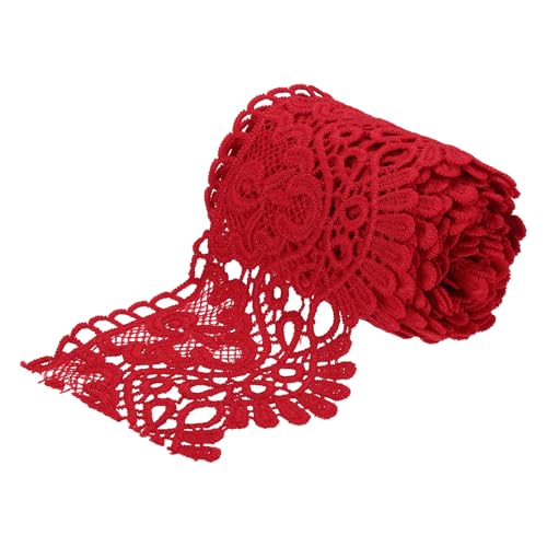 sourcing map Spitzenband, 10,2 cm breit, 2,7 m, Blumenmuster, rotes Spitzenband zum Nähen, Basteln, Geschenkverpackungen, Hochzeitsdekoration sourcing map Spitzenband, 10,2 cm breit, 2,7 m, Blumenmuster, rotes Spitzenband zum Nähen, Basteln, Geschenkverpackungen, Hochzeitsdekoration von sourcing map