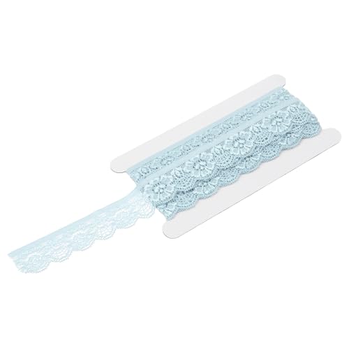sourcing map Spitzenband im Vintage-Stil, gehäkelt, 2,5 cm x 4,5 m, hellblau, Spitzenband für DIY, Scrapbooking, Kleidung, Stoff, Hochzeitsdekoration, Geschenkpapier von sourcing map