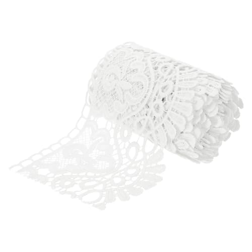 sourcing map Spitzenband mit Blumenmuster, 10,2 cm breit, 2,7 m, weißes Spitzenband zum Nähen, Basteln, Geschenkverpackungen, Hochzeitsdekoration sourcing map Spitzenband mit Blumenmuster, 10,2 cm breit, 2,7 m, weißes Spitzenband zum Nähen, Basteln, Geschenkverpackungen, Hochzeitsdekoration von sourcing map