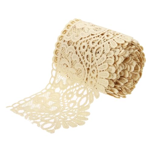 sourcing map Spitzenband mit Blumenmuster, 10,2 cm breit, 4,5 m, Beige sourcing map Spitzenband mit Blumenmuster, 10,2 cm breit, 4,5 m, Beige von sourcing map