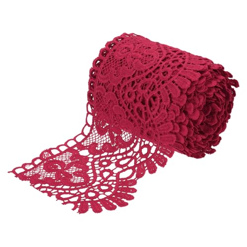 sourcing map Spitzenband mit Blumenmuster, 10,2 cm breit, 4,5 m, Weinrot, Spitzenband zum Nähen, Basteln, Geschenkverpackungen, Hochzeitsdekoration sourcing map Spitzenband mit Blumenmuster, 10,2 cm breit, 4,5 m, Weinrot, Spitzenband zum Nähen, Basteln, Geschenkverpackungen, Hochzeitsdekoration von sourcing map