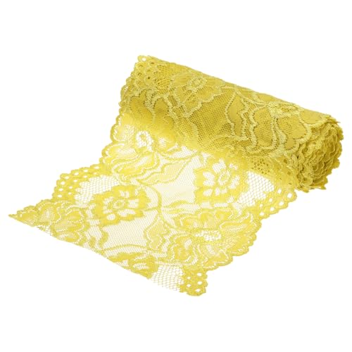 sourcing map Spitzenband mit Blumenmuster, 16,3 cm breit, 4,5 m, Gelb, Spitzenborte aus Spandex und Nylon, Bastelartikel zum Nähen, Basteln, Geschenkverpackungen, Hochzeitsdekoration sourcing map Spitzenband mit Blumenmuster, 16,3 cm breit, 4,5 m, Gelb, Spitzenborte aus Spandex und Nylon, Bastelartikel zum Nähen, Basteln, Geschenkverpackungen, Hochzeitsdekoration von sourcing map