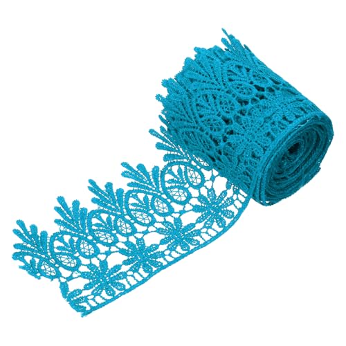 sourcing map Spitzenband mit Blumenmuster, 7,6 cm breit, 2,7 m, Blau bestickter Rand, Spitzenbordüre zum Nähen, Basteln, Geschenkverpackungen, Hochzeitsdekoration sourcing map Spitzenband mit Blumenmuster, 7,6 cm breit, 2,7 m, Blau bestickter Rand, Spitzenbordüre zum Nähen, Basteln, Geschenkverpackungen, Hochzeitsdekoration von sourcing map