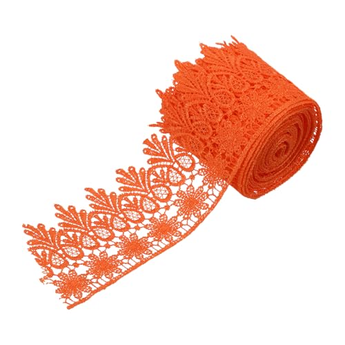 sourcing map Spitzenband mit Blumenmuster, 7,6 cm breit, 4,5 m, orangefarbener bestickter Rand, Spitzenborte für Näharbeiten, Bastelarbeiten, Geschenkverpackungen, Hochzeitsdekoration sourcing map Spitzenband mit Blumenmuster, 7,6 cm breit, 4,5 m, orangefarbener bestickter Rand, Spitzenborte für Näharbeiten, Bastelarbeiten, Geschenkverpackungen, Hochzeitsdekoration von sourcing map