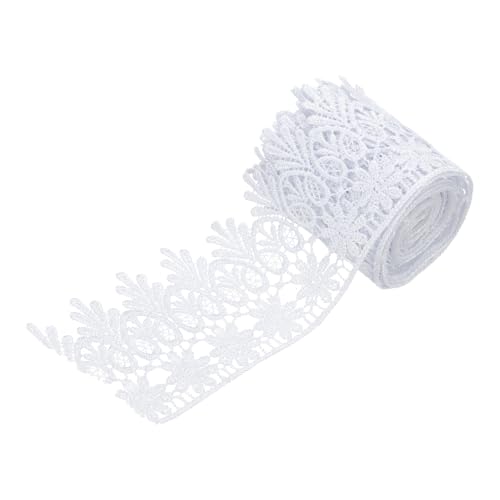sourcing map Spitzenband mit Blumenmuster, Porzellan, weiß, bestickter Rand, Spitzenborte, 7,6 cm breit, 2,7 m lang, für Geschenkverpackungen, Hochzeitsdekoration sourcing map Spitzenband mit Blumenmuster, Porzellan, weiß, bestickter Rand, Spitzenborte, 7,6 cm breit, 2,7 m lang, für Geschenkverpackungen, Hochzeitsdekoration von sourcing map