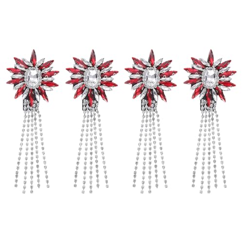 sourcing map Strass-Kristall-Applikation, 11 x 4 cm, Kristall-Fransen, Schulterklappe, Quaste, Kette, Nähapplikation für Partykleider, Kleidung, Schuhe, DIY, Handwerk, Rot, 4 Stück sourcing map Strass-Kristall-Applikation, 11 x 4 cm, Kristall-Fransen, Schulterklappe, Quaste, Kette, Nähapplikation für Partykleider, Kleidung, Schuhe, DIY, Handwerk, Rot, 4 Stück von sourcing map
