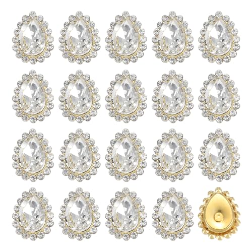 sourcing map Strass-Steine zum Aufnähen, 10 x 14 mm, Tropfenform, Kristall-Strass, Metall, flache Rückseite, Nähklauen, Bekleidungszubehör für Bastelarbeiten, Kleider, Kleidung, Schuhe, Taschen von sourcing map