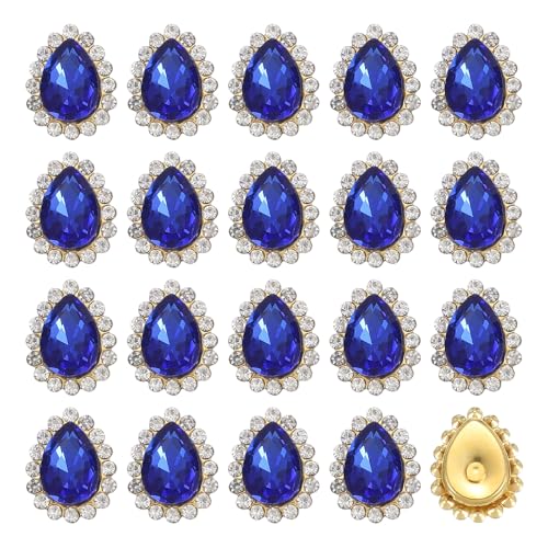 sourcing map Strass-Steine zum Aufnähen, 10 x 14 mm, Tropfenform, Kristall-Strass, Metall, flache Rückseite, Nähklauen, Bekleidungszubehör für Bastelarbeiten, Kleider, Kleidung, Schuhe, Taschen von sourcing map