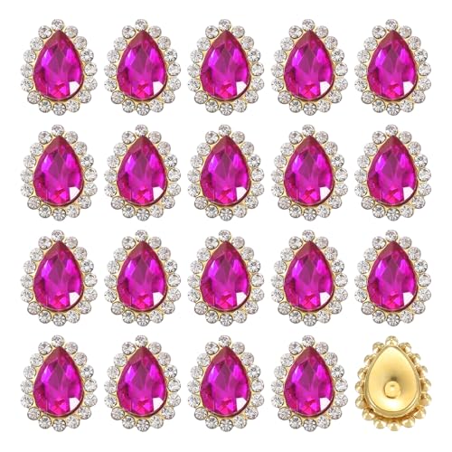 sourcing map Strass-Steine zum Aufnähen, 10 x 14 mm, Tropfenform, Kristall-Strass, Metall, flache Rückseite, Nähklauen, Bekleidungszubehör für Bastelarbeiten, Kleider, Kleidung, Schuhe, Taschen von sourcing map