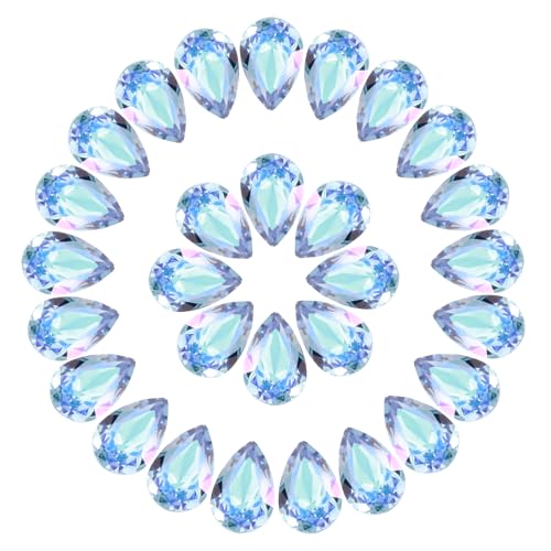 sourcing map Strasssteine in Tropfenform, 7 x 10 mm, Nagelkunst-Charms, Kristall, spitze Rückseite, K9-Glas, glänzende tropfenförmige Strasssteine, Kristallsteine für DIY-Schmuckherstellung, Handwerk von sourcing map