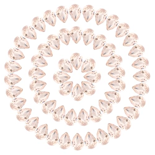 sourcing map Strasssteine in Tropfenform, 7 x 10 mm, spitze Rückseite, K9-Glas, glänzend, tropfenförmig, Kristall-Edelsteine für DIY-Schmuckherstellung, 84 Stück, Champagner AB von sourcing map