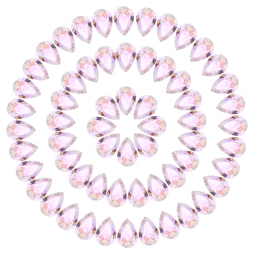 sourcing map Strasssteine in Tropfenform, 7 x 10 mm, spitze Rückseite, K9-Glas, glänzend, tropfenförmig, Kristall-Edelsteine für DIY-Schmuckherstellung, Handwerk, Rosa, AB von sourcing map
