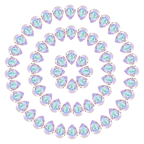 sourcing map Strasssteine in Tropfenform, 7 x 10 mm, spitze Rückseite, K9-Glas, glänzend, tropfenförmig, Kristallsteine für DIY-Schmuckherstellung, 84 Stück, Mondviolett von sourcing map