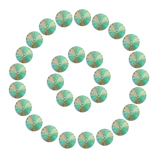 sourcing map Strasssteine mit spitzer Rückseite, 6 mm, rund, facettiert, Kristall-Cabochon-Edelsteine für Brosche, Bastelarbeiten, Schmuckherstellung, Stoffdekoration (dunkelgrün), 50 Stück von sourcing map