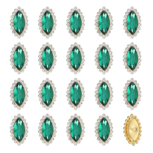 sourcing map Strasssteine zum Aufnähen, 7 x 15 mm, Tropfenform, Kristall-Strass, Metall, flache Rückseite, Nähklauen, Bekleidungszubehör für Bastelarbeiten, Kleider, Kleidung, Schuhe, Taschen von sourcing map