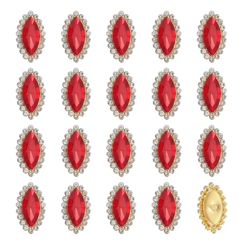 sourcing map Strasssteine zum Aufnähen, 7 x 15 mm, Tropfenform, Kristall-Strass, Metall, flache Rückseite, Nähklauen, Bekleidungszubehör für Bastelarbeiten, Kleider, Kleidung, Schuhe, Taschen von sourcing map