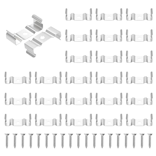 sourcing map T8 Clips Halterung Aufhänger Leuchtstoffröhre T8 LED Birnenhalter Klemmen Leuchte Ersatz mit Schrauben für LED Integrierte Beleuchtung, 24 Stück von sourcing map