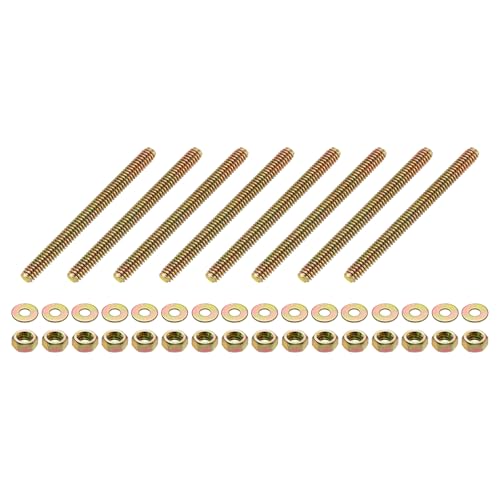 sourcing map Vollgewindestange, 0,6 cm UNC x 7,6 cm Länge, verzinkter Karbonstahl, Vollgewindebolzen mit Muttern und Unterlegscheiben für Klemmen, Aufhänger und U-Bolzen, Farbe: Zink, 8 Stück sourcing map Vollgewindestange, 0,6 cm UNC x 7,6 cm Länge, verzinkter Karbonstahl, Vollgewindebolzen mit Muttern und Unterlegscheiben für Klemmen, Aufhänger und U-Bolzen, Farbe: Zink, 8 Stück von sourcing map