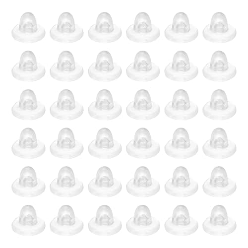 sourcing map Weiche Silikon-Ohrring-Verschlüsse, 5/16 Zoll Gummi-Ohrrückpolster, Kupplungsstopper, Ohrringrückseite, Ersatz für Fischhaken, Ohrstecker, transparent, 60 Stück von sourcing map