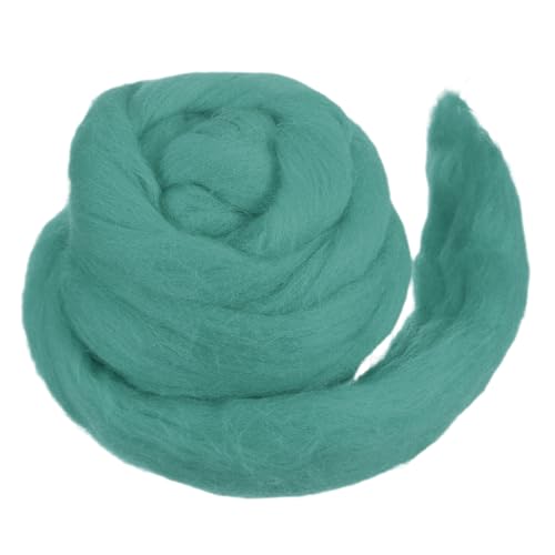 sourcing map Wollgarn, weiche Filzwolle, 50 g, reines grobes Vorgarn für Nadelfilzen, Stricken, Decken, Spinnen, Weben, Kunst, DIY, Handwerk, Blaugrün von sourcing map