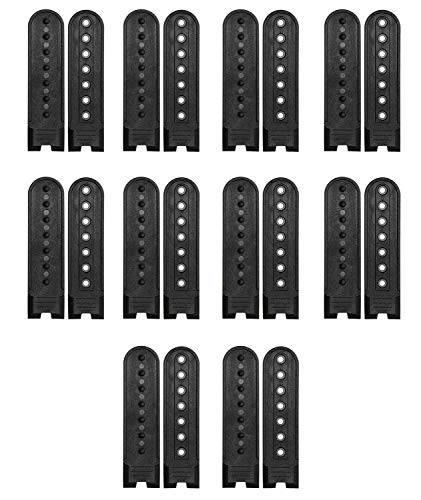 Floranea 10 Paar Snapback-Gurte, Schwarz / WeiÃŸ, mit 7 Löchern, verschlüsse, Schnallenriemen, Snapback-Verlängerung, Hutgurt-Clip für Baseballkappe, Cowboyhut (schwarz) von sowaka