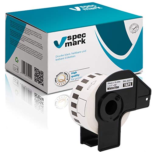 specmark 1 Rolle Endlosetiketten kompatibel mit Brother DK-22211 29mm x 15,24m Etiketten für allen QL-Etikettendruckern QL-570 QL-700 QL-800 von specmark
