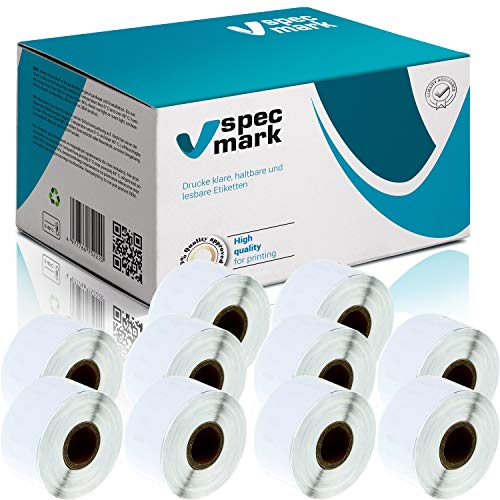 specmark 10 Etiketten-Rollen kompatibel mit DYMO 99012 36mm x 89mm S0722400 260 Stück kompatibel zu allen Etikettendruckern LabelWriter 450 4XL Seiko-SLP specmark 10 Etiketten-Rollen kompatibel mit DYMO 99012 36mm x 89mm S0722400 260 Stück kompatibel zu allen Etikettendruckern LabelWriter 450 4XL Seiko-SLP von specmark
