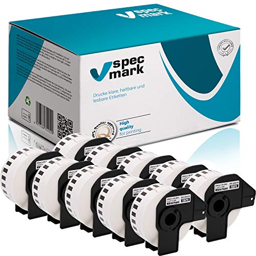 specmark 10 Rollen Endlosetiketten kompatibel mit Brother DK-22210 29mm x 30,48m Etiketten für allen QL-Etikettendruckern QL-570 QL-700 QL-800 von specmark
