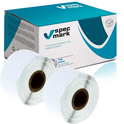 specmark 2 Etiketten-Rollen kompatibel mit DYMO 99012 36mm x 89mm S0722400 260 Stück kompatibel zu allen Etikettendruckern LabelWriter 450 4XL Seiko-SLP von specmark