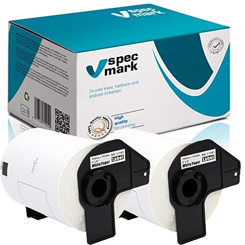 specmark 2 Rollen Einzeletiketten kompatibel mit Brother DK-11241 102mm x 152mm 200 Stück Etiketten für Drucker QL-Etikettendruckern QL-1050 QL-1060N QL-1100 specmark 2 Rollen Einzeletiketten kompatibel mit Brother DK-11241 102mm x 152mm 200 Stück Etiketten für Drucker QL-Etikettendruckern QL-1050 QL-1060N QL-1100 von specmark