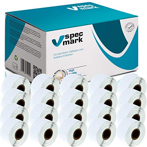 specmark 20 Etiketten-Rollen kompatibel mit DYMO 99012 36mm x 89mm S0722400 260 Stück kompatibel zu allen Etikettendruckern LabelWriter 450 4XL Seiko-SLP specmark 20 Etiketten-Rollen kompatibel mit DYMO 99012 36mm x 89mm S0722400 260 Stück kompatibel zu allen Etikettendruckern LabelWriter 450 4XL Seiko-SLP von specmark