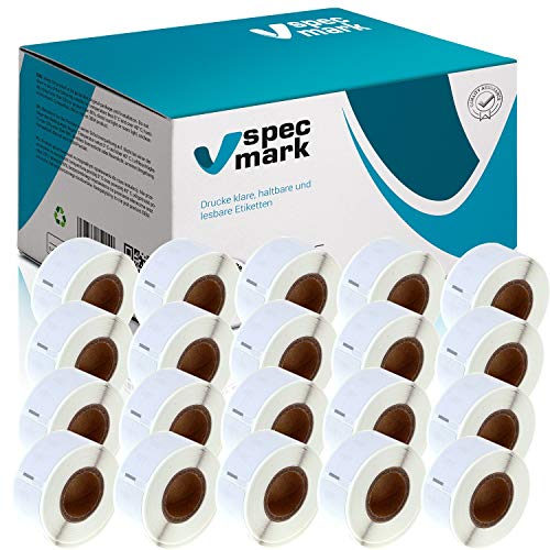 specmark 20 Etiketten-Rollen kompatibel mit DYMO 99017 12mm x 50mm S0722460 220 Stück kompatibel zu allen Etikettendruckern LabelWriter 450 4XL Seiko-SLP specmark 20 Etiketten-Rollen kompatibel mit DYMO 99017 12mm x 50mm S0722460 220 Stück kompatibel zu allen Etikettendruckern LabelWriter 450 4XL Seiko-SLP von specmark