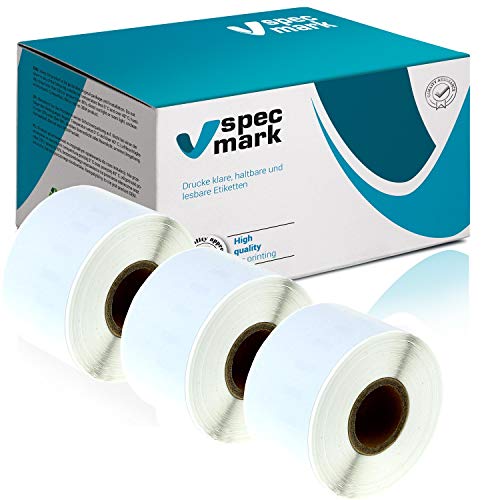 specmark 3 Etiketten-Rollen kompatibel mit DYMO 99018 38mm x 190mm S0722470 110 Stück kompatibel zu allen Etikettendruckern LabelWriter 450 4XL Seiko-SLP von specmark