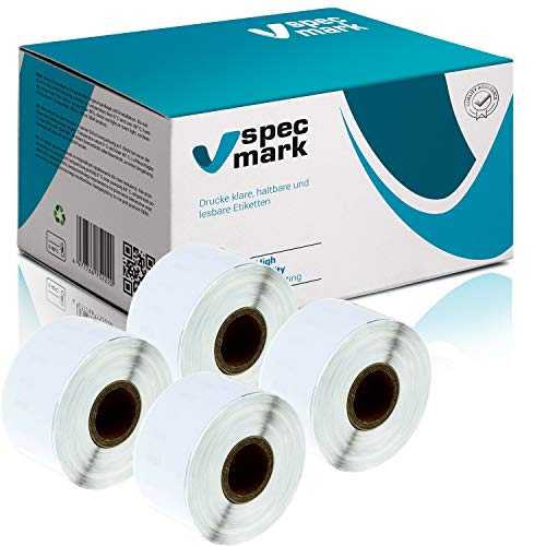 specmark 4 Etiketten-Rollen kompatibel mit DYMO 99012 36mm x 89mm S0722400 260 Stück kompatibel zu allen Etikettendruckern LabelWriter 450 4XL Seiko-SLP specmark 4 Etiketten-Rollen kompatibel mit DYMO 99012 36mm x 89mm S0722400 260 Stück kompatibel zu allen Etikettendruckern LabelWriter 450 4XL Seiko-SLP von specmark