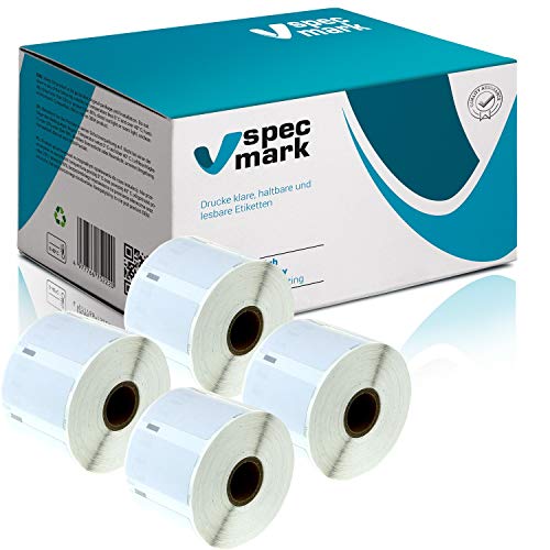 specmark 4 Etiketten-Rollen kompatibel mit DYMO 11354 57mm x 32mm S0722540 1000 Stück kompatibel zu allen Etikettendruckern Label-Writer 450 4XL Seiko-SLP von specmark
