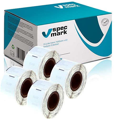 specmark 4 Etiketten-Rollen kompatibel mit DYMO 99010 28mm x 89mm S0722370 130 Stück kompatibel zu allen Etikettendruckern LabelWriter 450 4XL Seiko-SLP specmark 4 Etiketten-Rollen kompatibel mit DYMO 99010 28mm x 89mm S0722370 130 Stück kompatibel zu allen Etikettendruckern LabelWriter 450 4XL Seiko-SLP von specmark