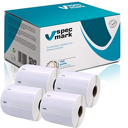 specmark 4 Etiketten-Rollen kompatibel mit DYMO S0947410 89mm x 28mm S0947410 1050 Stück kompatibel zu allen Etikettendruckern LabelWriter 4XL, LW 4XL specmark 4 Etiketten-Rollen kompatibel mit DYMO S0947410 89mm x 28mm S0947410 1050 Stück kompatibel zu allen Etikettendruckern LabelWriter 4XL, LW 4XL von specmark