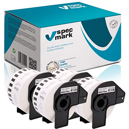 specmark 4 Rollen Endlosetiketten kompatibel mit Brother DK-22225 38mm x 30,48m Etiketten für allen QL-Etikettendruckern QL-570 QL-700 QL-800 specmark 4 Rollen Endlosetiketten kompatibel mit Brother DK-22225 38mm x 30,48m Etiketten für allen QL-Etikettendruckern QL-570 QL-700 QL-800 von specmark