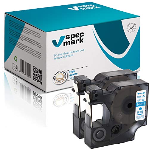 specmark 45011 Schriftband 12mm x 7m Satz x 2 St. Blau auf Durchsichtig Kompatibel mit LM Label-Manager LP Label-Point LW -Writer DUO specmark 45011 Schriftband 12mm x 7m Satz x 2 St. Blau auf Durchsichtig Kompatibel mit LM Label-Manager LP Label-Point LW -Writer DUO von specmark