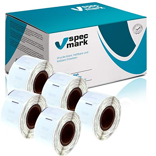 specmark 5 Etiketten-Rollen kompatibel mit DYMO 99010 28mm x 89mm S0722370 130 Stück kompatibel zu allen Etikettendruckern Label-Writer 450 4XL Seiko-SLP von specmark