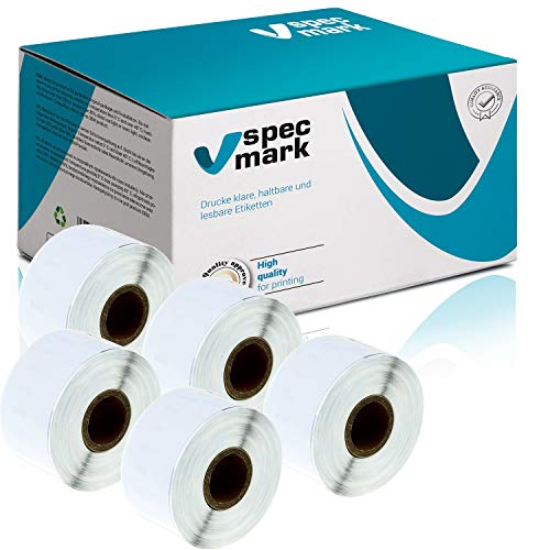 specmark 5 Etiketten-Rollen kompatibel mit DYMO 99012 36mm x 89mm S0722400 260 Stück kompatibel zu allen Etikettendruckern LabelWriter 450 4XL Seiko-SLP specmark 5 Etiketten-Rollen kompatibel mit DYMO 99012 36mm x 89mm S0722400 260 Stück kompatibel zu allen Etikettendruckern LabelWriter 450 4XL Seiko-SLP von specmark