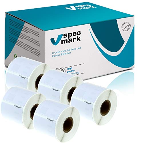 specmark 5 Etiketten-Rollen kompatibel mit DYMO 99015 54mm x 70mm S0722440 320 Stück kompatibel zu allen Etikettendruckern LabelWriter 450 4XL Seiko-SLP specmark 5 Etiketten-Rollen kompatibel mit DYMO 99015 54mm x 70mm S0722440 320 Stück kompatibel zu allen Etikettendruckern LabelWriter 450 4XL Seiko-SLP von specmark