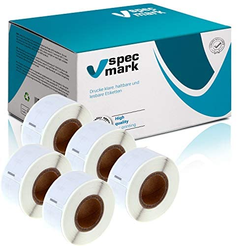 specmark 5 Etiketten-Rollen kompatibel mit DYMO 99017 12mm x 50mm S0722460 220 Stück kompatibel zu allen Etikettendruckern LabelWriter 450 4XL Seiko-SLP specmark 5 Etiketten-Rollen kompatibel mit DYMO 99017 12mm x 50mm S0722460 220 Stück kompatibel zu allen Etikettendruckern LabelWriter 450 4XL Seiko-SLP von specmark