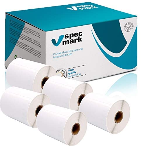specmark 5 Etiketten-Rollen kompatibel mit DYMO S0904980 104mm x 159mm S0904980 220 Stück kompatibel zu allen Etikettendruckern LabelWriter 4XL, LW 4XL specmark 5 Etiketten-Rollen kompatibel mit DYMO S0904980 104mm x 159mm S0904980 220 Stück kompatibel zu allen Etikettendruckern LabelWriter 4XL, LW 4XL von specmark